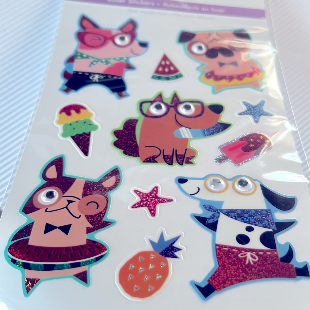 🆕 NEW Laser Stickers with Googly Eyes Autocollants avec yeux remuants